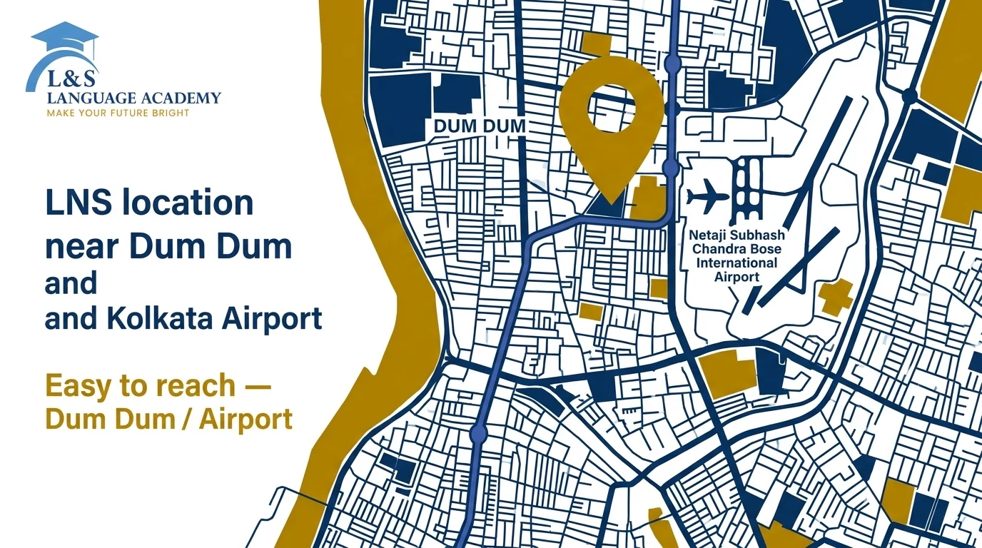 Home 18 LNS Language Academy location near Dum Dum and Kolkata Airport Gate 1